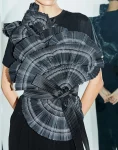 Style Black and Grey Pleated Dress Belt