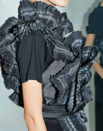 Style Black and Grey Pleated Dress Belt Erika A. Style Concept Store Pleated