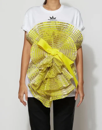 Metallic Yellow Pleated Belt Erika A. Style Concept Store