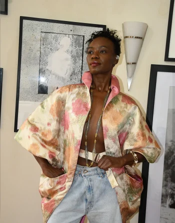 1920s inspired cape coat jacket with collar front view