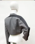 Erika A. Style Jacket Cropped Silver Colored Jackets
