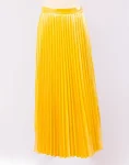 Metallic Yellow Pleated Skirts