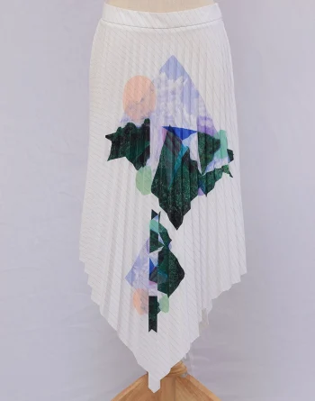 Pleated Asymmetrical Skirt