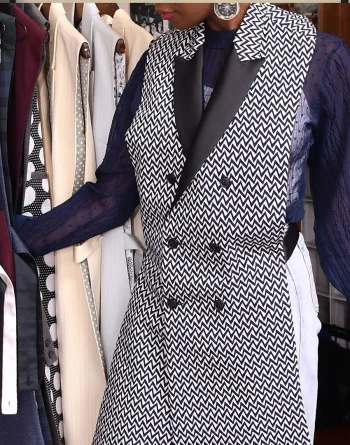 Long Bare Back Vest Jacket