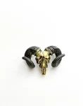 Aries Ram Skull Brooch in White Brass