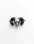 Aries Ram Skull Brooch in White Bronze