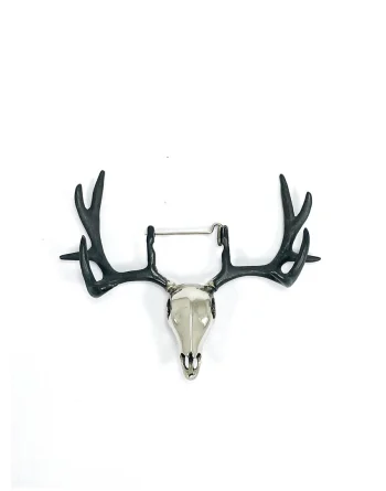 Stag Skull Brooch Is Made Of Jewelry Grade