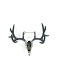 Goat Skull Brooch In White Bronze