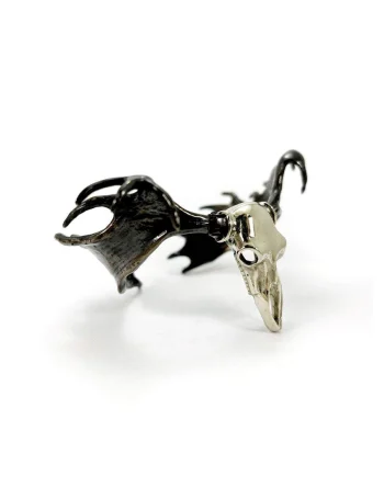 Moose Skull Bangle In Polished Ivory Enamel