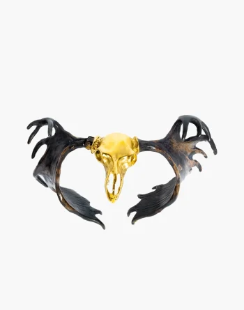 Moose Skull Brass Bangle