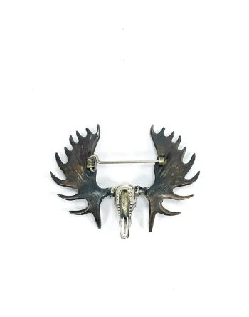 Moose Skull In White Bronze