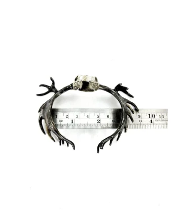 Moose Skull Bangle In White Bronze