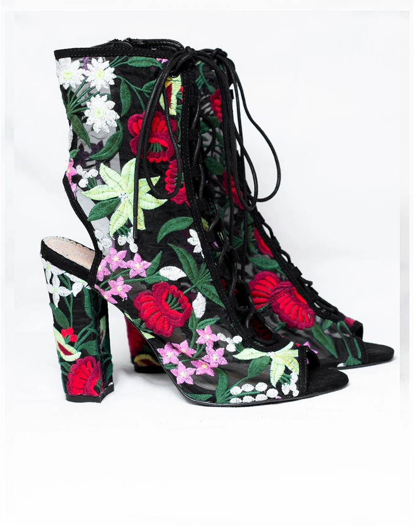 Multi Coloured-Chunky-High Heels Sided Multi Coloured-Chunky-High Heels