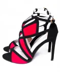 Peep Toe High Heel – Red And Black Front