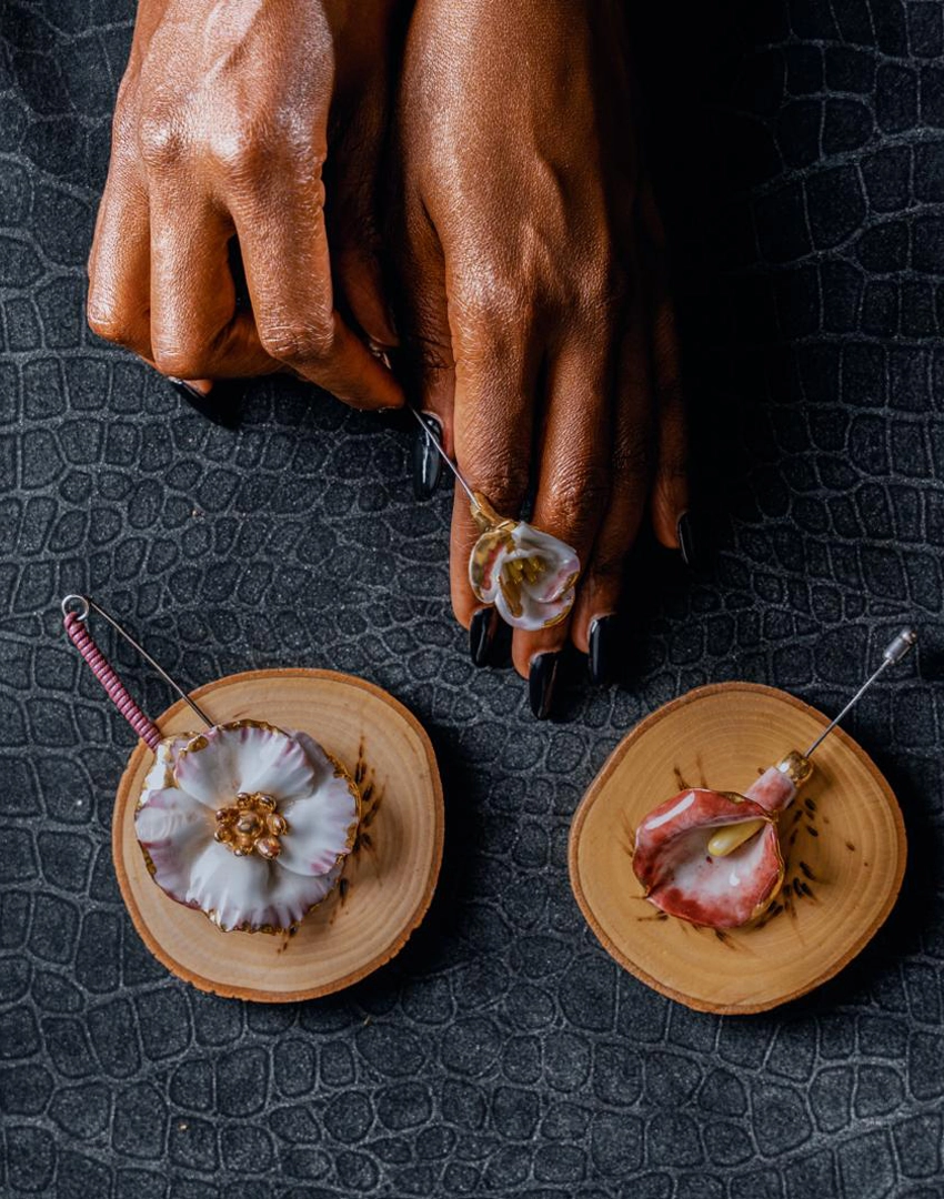 Porcelain Flower Brooch Porcelain Flower Brooch