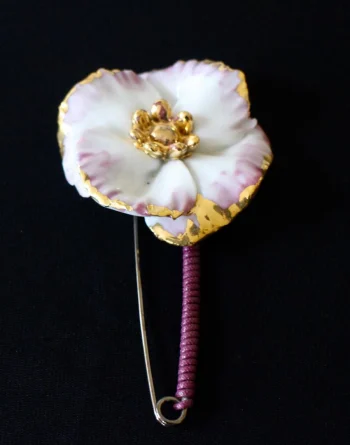 Porcelain Flower Brooch