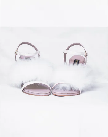 Rabbit Fur Shoes – White