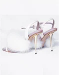 Rabbit Fur Shoes – White