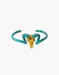 Ram Goat Skull Brass Bangle — Patina Horns