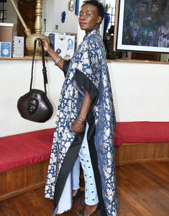 Long Kimono Coat: Blue Kimono Coat