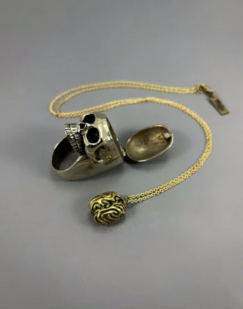 Brass Brain Pendant Necklace