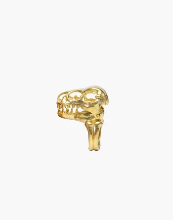 Brass T-Rex Dinosaur Skull Fossil Ring - Jurassic