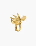 Brass Triceratops Skull Fossil Ring Erika A. Style