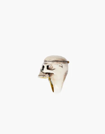 Enamel Realistic Look Skull Ring
