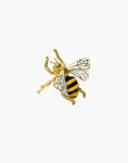 Flying Bee Ring – Brass With White Enamel Wings Clean