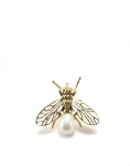 Flying Fly Ring – Brass With Enamel Wings & Mother Of Pearl