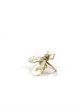 Flying Fly Ring – Brass With Enamel Wings & Mother Of Pearl