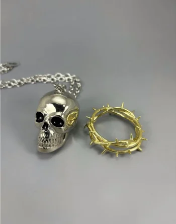 Golden Brass Crown Thorns Necklace