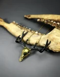 Golden Stag Skull Pendant Necklace – Brass Cntr