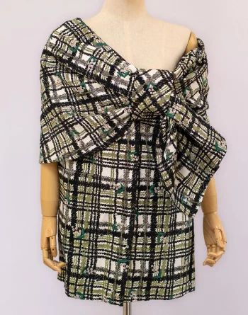 Tweed With Embroidered Flowers