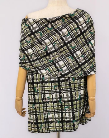 Tweed With Embroidered Flowers