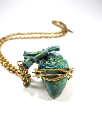 Thorns Necklace Green Patina
