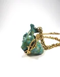 Heart of Golden Thorns Necklace Green Patina Front