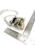 Heart of Golden Thorns Necklace in White Bronze Chained