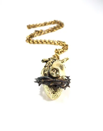 Heart of Thorns Necklace - Brass