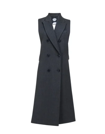 Long Bare-Back Vest - Grey