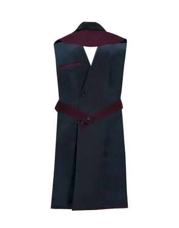 Long Bare Maroon Vest Jacket