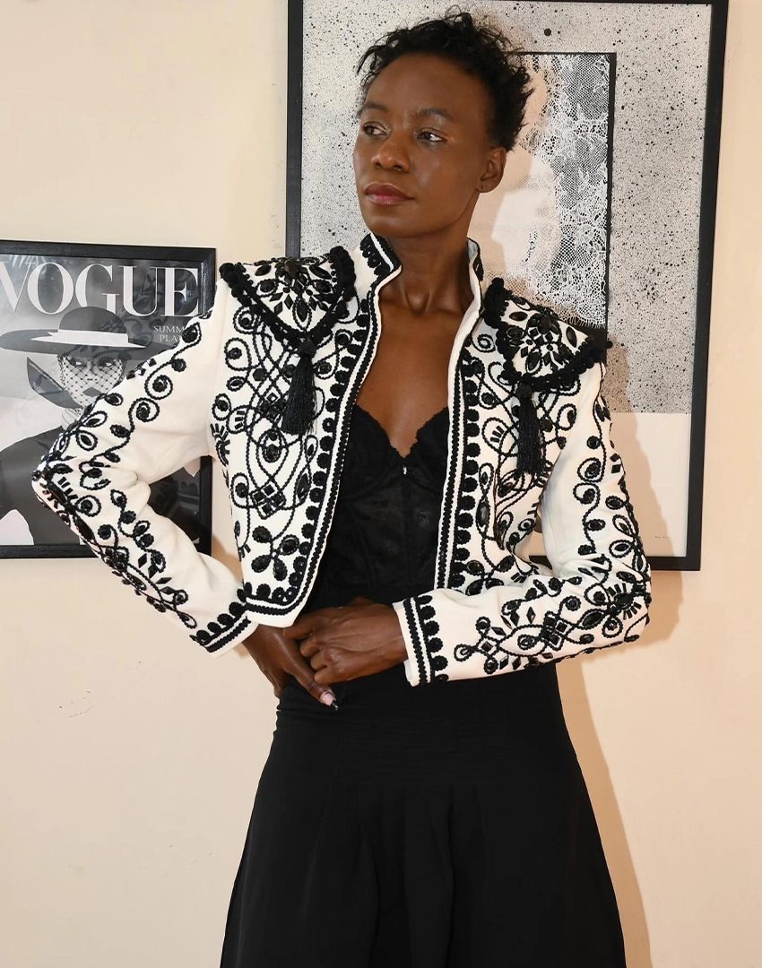 Matador Jacket In White ( White and Black ) Cntr Matador Jacket In White ( White and Black )