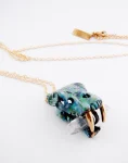 Patina Saber Tooth Skull Pendant Necklace Ctrl