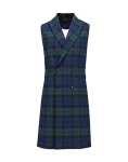 Plaid Long Bare Back Vest