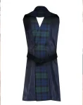 Plaid Long Bare Back Vest