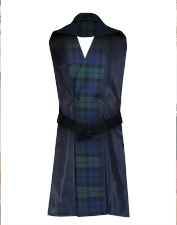 Plaid Long Bare Back Vest