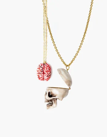 Red Brain On Pendant Necklace