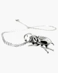 Rhinoceros Beetle Pendant – White Bronze