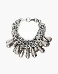 Silk-Toned Silver Statement Necklace