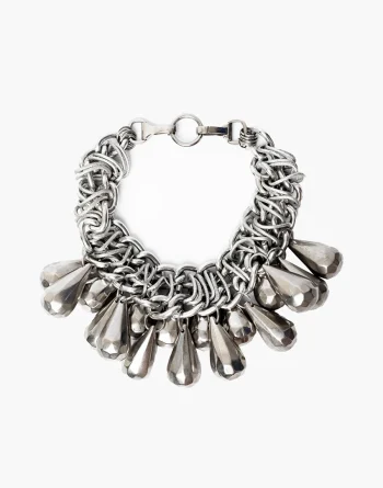 Silk-Toned Silver Statement Necklace